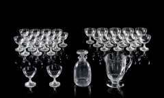 PARTIE DE SERVICE DE VERRES MODÈLE RAMBOUILLET Travail de la maison Lalique