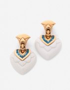 BULGARI Pendants d'oreilles "Chandra" or, porcelaine et topazes, v.1995 A pair of porcelain, topaz and gold ear pendants, ca. 1995