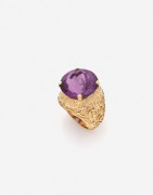 STERN (Attribuée à) Bague en or gravé et améthyste An amethyst and engraved gold ring (attributed to)