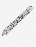 Bracelet articulé en platine et diamants A diamond and platinum articulated bracelet