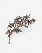 Broche trembleuse Argent, or et diamants, vers 1880 A diamond, silver and gold trembleuse brooch, circa 1880