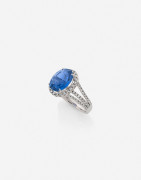 Bague en or, diamants et saphir 5.40 ct (AIG & CGL: Sri Lanka, non chauffé) A 5.40 ct sapphire (AIG & CGL: Sri Lanka, no heat), diamon