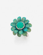 Margherita BURGENER Bague en or, titane, chrysoprase et diamants A diamond, chrysoprase, titanium and gold ring