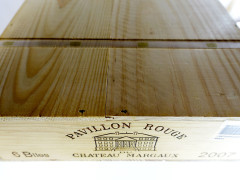 6 bouteilles PAVILLON ROUGE DU CH MARGAUX 2007 Margaux Caisse bois d'origine