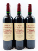 3 bouteilles CHÂTEAU LA DOMINIQUE 2004 GCC Saint Emilion (étiquettes et contre étiquettes léger abimées)