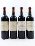 4 bouteilles CHATEAU MARGAUX 1986 1er GC Margaux (étiquettes abimées, léger décollées