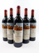 5 bouteilles CHATEAU MOUTON ROTHSCHILD 2004 1er GC Pauillac (étiquettes et contre étiquettes abimées