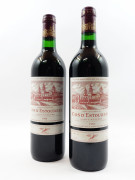 2 bouteilles CHÂTEAU COS D'ESTOURNEL 1993 2è GC Saint Estèphe (étiquettes fanées)