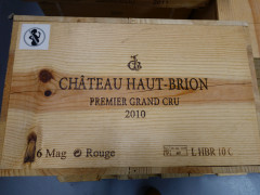 6 magnums CHÂTEAU HAUT BRION 2010 1er GC Pessac Léognan Caisse bois d'origine