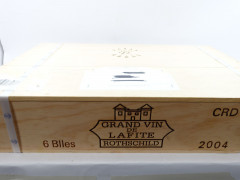 6 bouteilles CHÂTEAU LAFITE ROTHSCHILD 2004 1er GC Pauillac Caisse bois d'origine