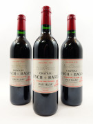 3 bouteilles CHÂTEAU LYNCH BAGES 1993 5è GC Pauillac (étiquettes fanées)