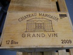 12 bouteilles CHÂTEAU MARGAUX 2009 1er GC Margaux Caisse bois d'origine