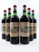 6 bouteilles DOMAINE DE CHEVALIER 1971 CC Pessac Léognan (légèrement bas, étiquettes très tachées, déchirées