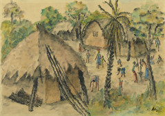 François AMISI né en 1935 - Congo Sans titre Aquarelle sur papier