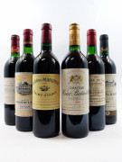 9 bouteilles 3 bts : CHÂTEAU DU GLANA 1995 Saint Julien (base goulot, étiquettes fanées, tachées)