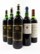 5 bouteilles 3 bts : CHÂTEAU TROTTEVIEILLE 1994 1er GCC (B) Saint Emilion (légèrement bas, étiquettes sales)