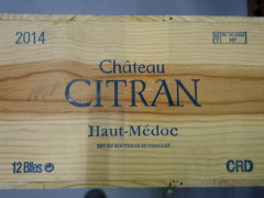 12 bouteilles CHÂTEAU CITRAN 2014 Haut Médoc Caisse bois d'origine
