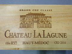 6 bouteilles CHÂTEAU LA LAGUNE 2014 3è GC Haut Médoc Caisse bois d'origine