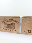 3 bouteilles CHÂTEAU MARGAUX 2013 1er GC Margaux Caisse bois d'origine