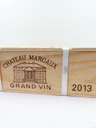 3 bouteilles CHÂTEAU MARGAUX 2013 1er GC Margaux  Caisse bois d'origine