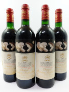 4 bouteilles CHÂTEAU MOUTON ROTHSCHILD 1986 1er GC Pauillac (3 base goulots, 1 haute épaule