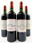 4 bouteilles 1 bt : CHÂTEAU LYNCH BAGES 2006 5è GC Pauillac (contre étiquette léger abimée)