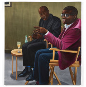 Zemba LUZAMBA Né en 1973 - République Démocratique du Congo Panelists, 2019 Huile sur toile