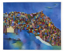 Joseph NTENSIBE Né en 1953 - Ouganda The island, 2020 Huile sur toile