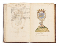 [MANUSCRIT.- ARMORIAL.- HÉRALDIQUE.- ORDRES MILITAIRES]  Institution royalle de toutes [sic] les ordres militaires de la Chrestienté...