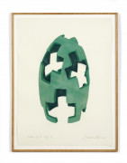 David NASH (Né en 1945) Cross cut egg - 2004 Pochoir en couleurs sur papier Saunders