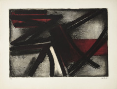 Pierre SOULAGES (Français, Né en 1919) Eau-forte II – 1952 Eau-forte en couleurs