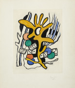 Fernand LEGER (d'après)  Les Dominos Eau-forte et aquatinte en couleurs, exécutée d'après une gouache