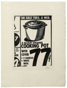 Andy WARHOL (Américain, 1928 - 1987) Cooking Pot – 1962 Photogravure en noir sur Rives