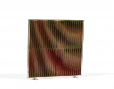 Carlos CRUZ-DIEZ (Franco-vénézuélien - 1923 - 2019) Physichromie MB - 1965 Acrylique sur carton peint, lamelles de plastique et méta...