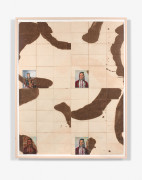 James BROWN (1951 - 2020) Indians Monotype N°26 – 1990 Monotype et collage de photos sur toile