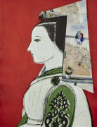 Manolo VALDES (Né en 1942) Profil - 2008 Eau-forte, aquatinte, pointe-sèche et collages de reproductions d'œuvres sur le col et la c..