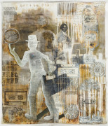 Paul ONDITI né en 1980 - Kenya Smokey Talky, 2014 Technique mixte et collages sur six feuilles de polyester synthétique assemblées