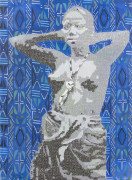 Alioune DIAGNE né en 1985 - Sénégal Femme Wolof (collection Mémoire Sénégalaise), 2019 Acrylique sur toile