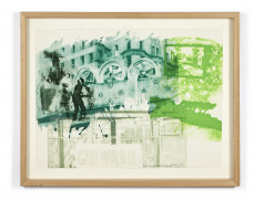 Robert RAUSCHENBERG (1925 - 2008) ROTARY DRIVE, from GROUND RULES - 1997 Aquatinte et photogravure en couleurs sur Fabriano