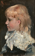 Alfred STEVENS Bruxelles, 1823 - Paris, 1906 Portrait d'Alice Gamby Huile sur panneau d'acajou