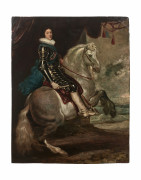 Attribué à Juste d'EGMONT Leyde, 1601 - Anvers, 1674 Portrait de Louis XIII à cheval Huile sur cuivre