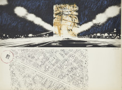 CHRISTO (Bulgare - 1935 - 2020) Projet Champs-Élysées - 1969 Lithographie en couleurs sur Vélin d'Arches