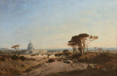 Félix ZIEM Beaune, 1821 - Paris, 1911 Vue de Rome et de l'arrivée vers le Vatican Huile sur toile