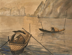 DEUX AQUARELLES SUR PAPIER, Vietnam, circa 1930