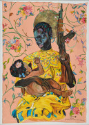 ¤ Ayanda MABULU né en 1981 (Afrique du Sud) Nontsundu, 2018 Huile, acrylique et feuilles d'or sur toile