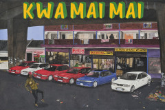 ¤ Isaac ZAVALE né en 1987 - Mozambique Zulu Lamborghinis, 2020 Acrylique sur toile