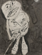 Jean DUBUFFET (1901 - 1985) PISSEUR A GAUCHE II - 1961 Encre de Chine et lavis sur papier