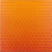 François MORELLET (1926 - 2016) 4 TRAMES DE TIRETS REGULIERS DU JAUNE AU ROUGE SUR FOND JAUNE PIVOTEES SUR LE COTE - 1971 Peinture s...