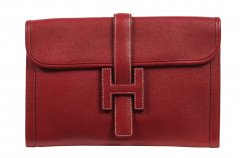 HERMÈS  Pochette JIGE Veau Epsom rouge  JIGE clutch Red Epsom calfskin leather  ****