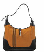 HERMÈS 2007  Sac TRIM 35 Lainage mélangée orange et noir, box noir Garniture métal argenté palladié  TRIM 35 bag Ora...